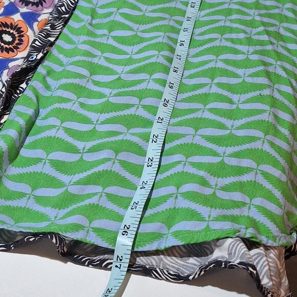 Maeve The Paz Mixed Print Button Down Shirt Women's 2X Safari Zebras Maximalist - Picture 6 of 8